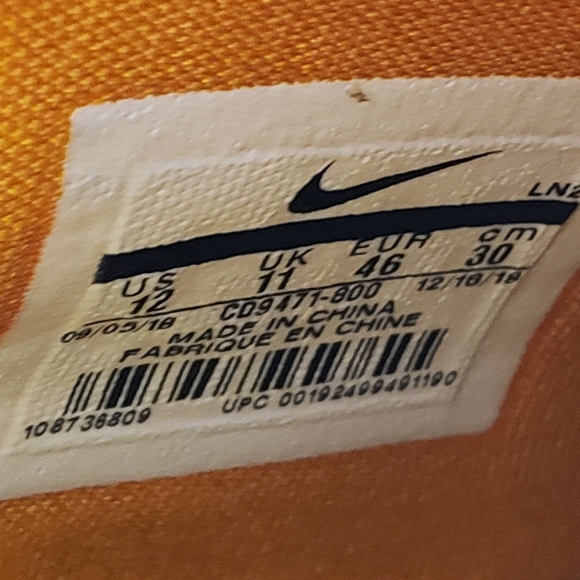 Size 12 - Mens Nike LeBron 16 Low x Atmos Safari 2019 PreOwned without box - Picture 9 of 9